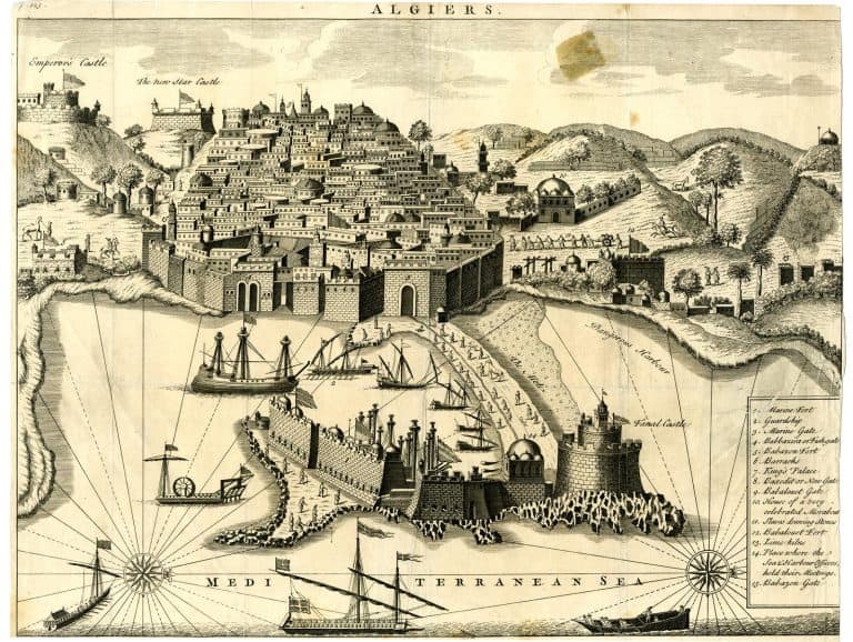 Seventeenth-century bird’s-eye view of Algiers and its harbour