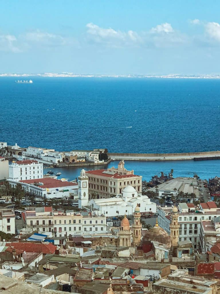 View over Algiers and the Mediterranean waterfront.