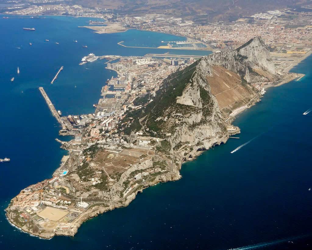 View across the Strait of Gibraltar towards the North African coast